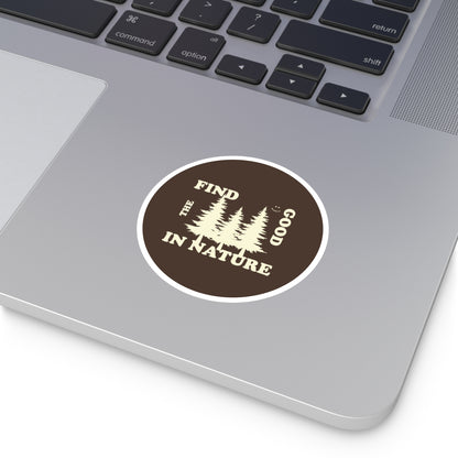 ‘FIND THE GOOD’ ROUND STICKER (BROWN)