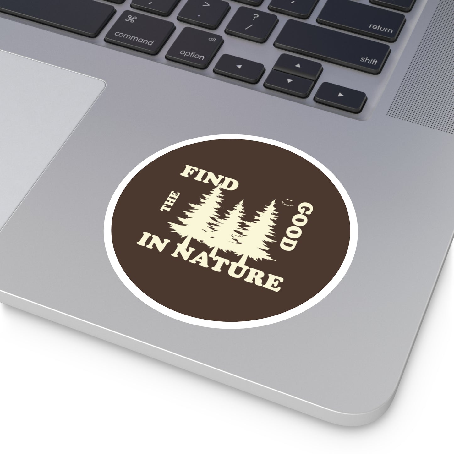 ‘FIND THE GOOD’ ROUND STICKER (BROWN)