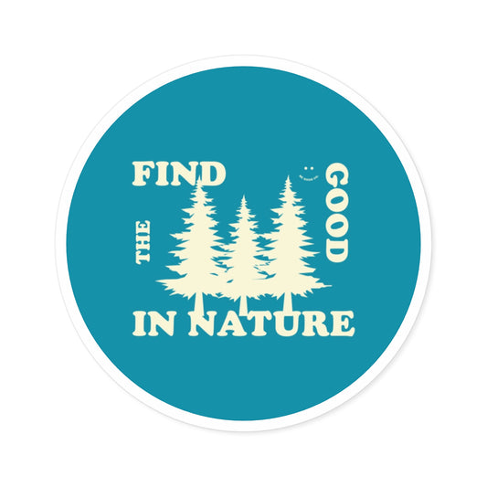 ‘FIND THE GOOD’ ROUND STICKER (BLUE)