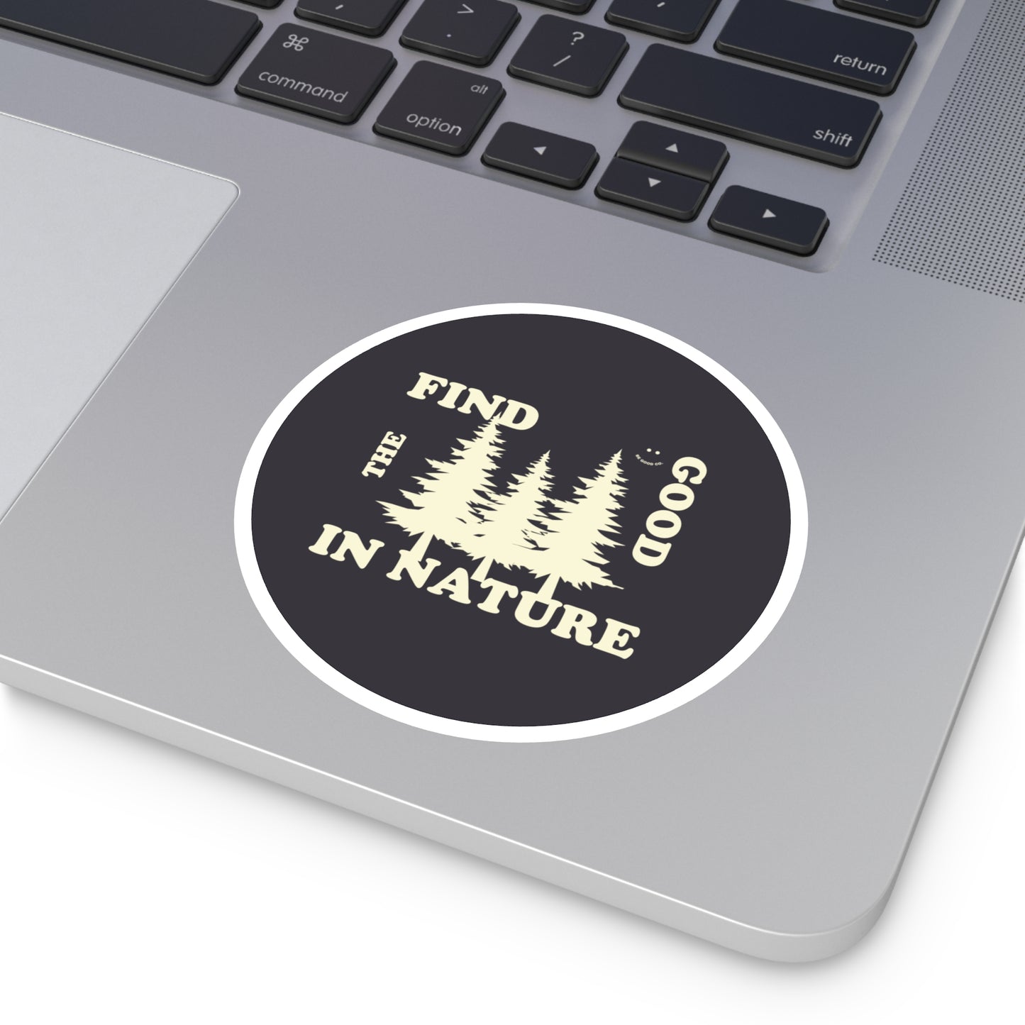 ‘FIND THE GOOD’ ROUND STICKER (DARK GREY)