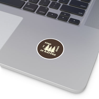 ‘FIND THE GOOD’ ROUND STICKER (BROWN)