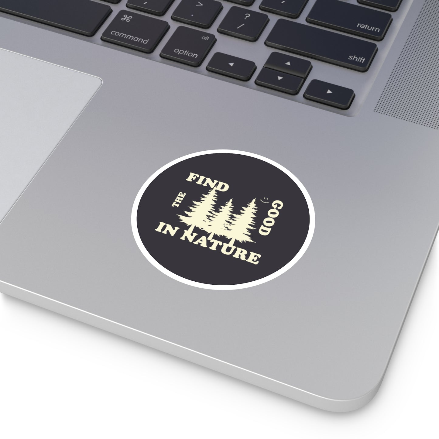 ‘FIND THE GOOD’ ROUND STICKER (DARK GREY)